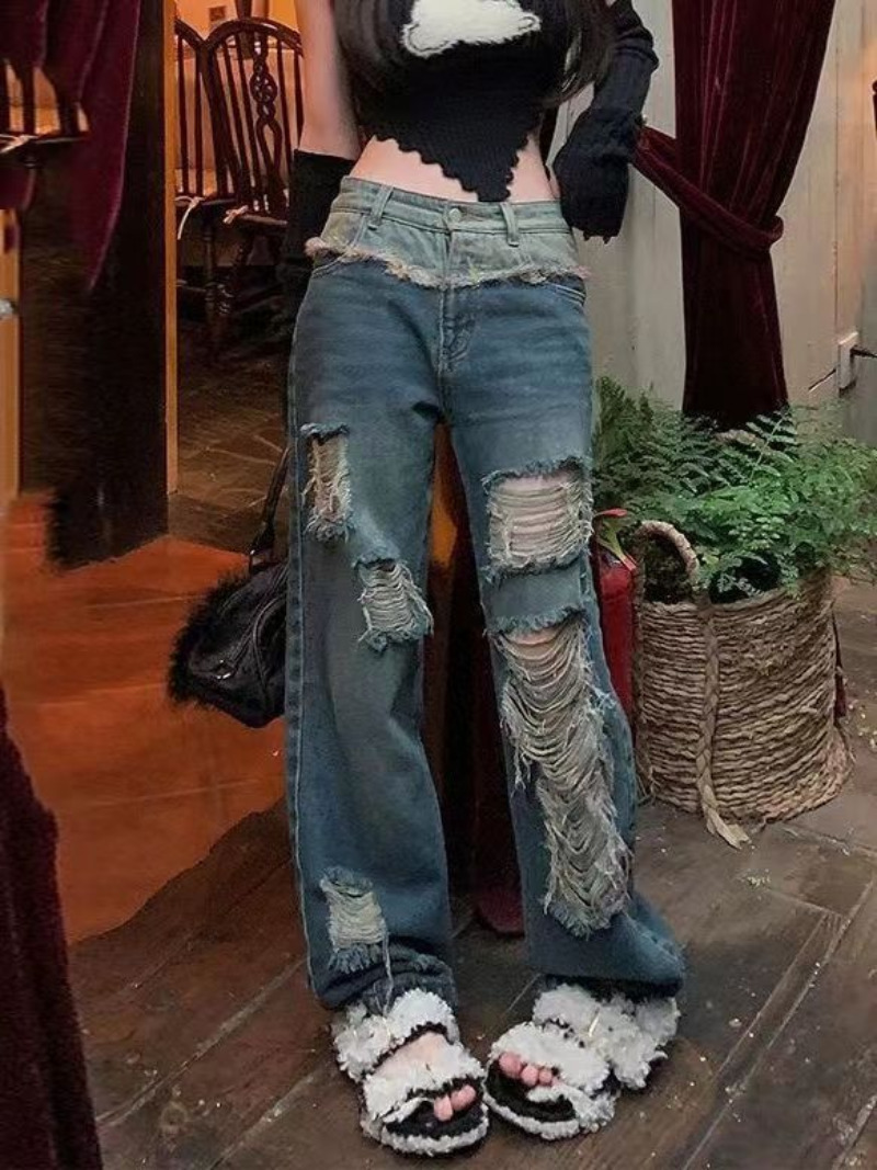 Women's Pants s Vintage Ripped Jean American High Street Casual Trend Waist Jeans 2023 Fashion Loose Allmatch Wide Leg 230512, Blue
Women's Pants s Vintage Ripped Jean American High Street Casual Trend Waist Jeans 2023 Fashion Loose Allmatch Wide Leg 230512, Blue