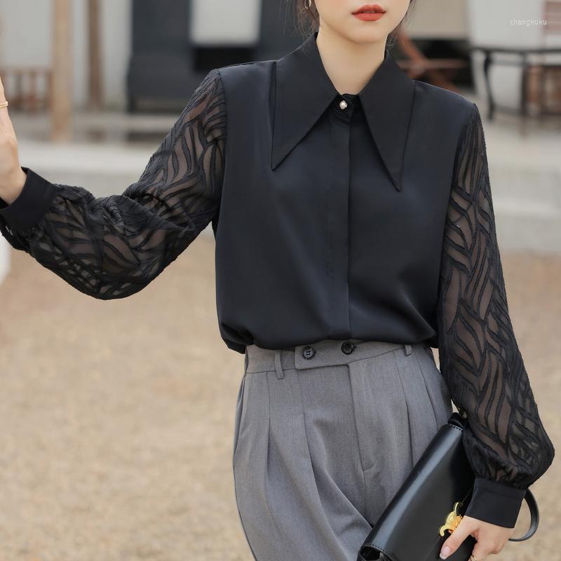 Women's Blouses Elegant Ladies Chiffon Shirt France Style Fashion Patchwork For Woman Spring Summer Lantern Sleeve Tops Blusa Mujer, Black
Women's Blouses Elegant Ladies Chiffon Shirt France Style Fashion Patchwork For Woman Spring Summer Lantern Sleeve Tops Blusa Mujer, Black