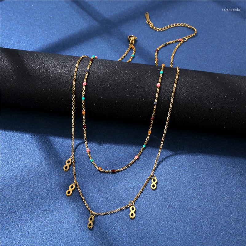 Chains Charm Stainless Steel Double Layer Long Chain Collares Femme Vintage Jewelry Infinity Necklace For Women Friend Bijoux
Chains Charm Stainless Steel Double Layer Long Chain Collares Femme Vintage Jewelry Infinity Necklace For Women Friend Bijoux