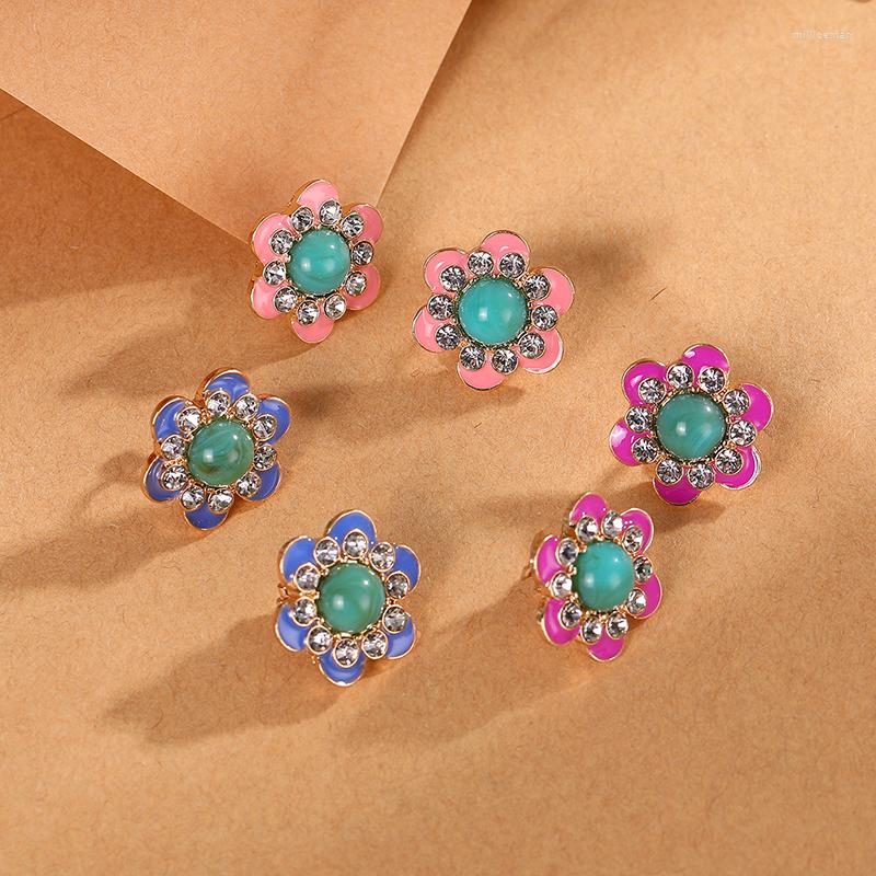 Backs Earrings Korean Cute Enamel Rhintstone Flower Clip On For Women Sweet Without Piercing Earring Girl Jewelry Gift
Backs Earrings Korean Cute Enamel Rhintstone Flower Clip On For Women Sweet Without Piercing Earring Girl Jewelry Gift