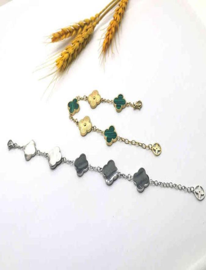 Titanium steel Clover Necklace Bracelet female versatile niche dign jewelry Malachite clover lucky grass singlesided titanium8191485
Titanium steel Clover Necklace Bracelet female versatile niche dign jewelry Malachite clover lucky grass singlesided titanium8191485