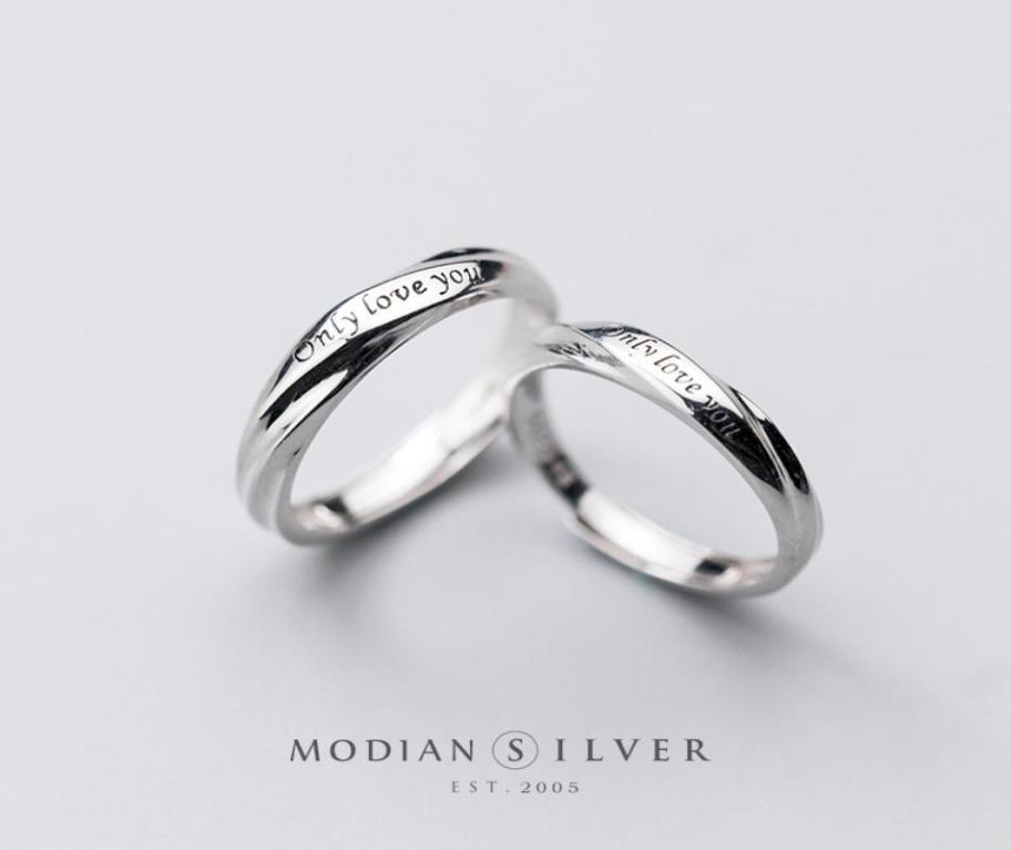 Modian Romantic Carved Letters for Men and Women 925 Sterling Silver A Pair Adjustable Lovers Wedding Ring Fine Jewelry2742086
Modian Romantic Carved Letters for Men and Women 925 Sterling Silver A Pair Adjustable Lovers Wedding Ring Fine Jewelry2742086
