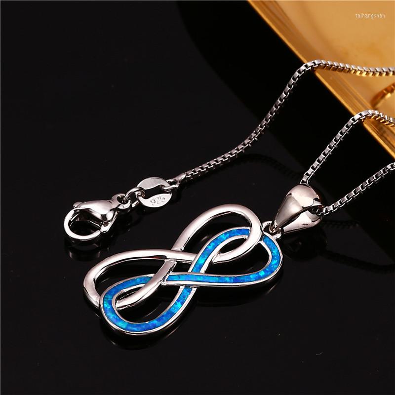 Pendant Necklaces Double 8 Infinity Pendants Necklace White Blue Opal Stone Geometric Vintage Gold Silver Color Chain For Women
Pendant Necklaces Double 8 Infinity Pendants Necklace White Blue Opal Stone Geometric Vintage Gold Silver Color Chain For Women