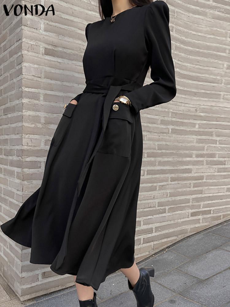 Casual Dresses VONDA Elegant Dress 2023 Women Spring Sundress Long Puff Sleeve Summer Pockets Solid Color Streetwear Midi Vestidos, Gray
Casual Dresses VONDA Elegant Dress 2023 Women Spring Sundress Long Puff Sleeve Summer Pockets Solid Color Streetwear Midi Vestidos, Gray