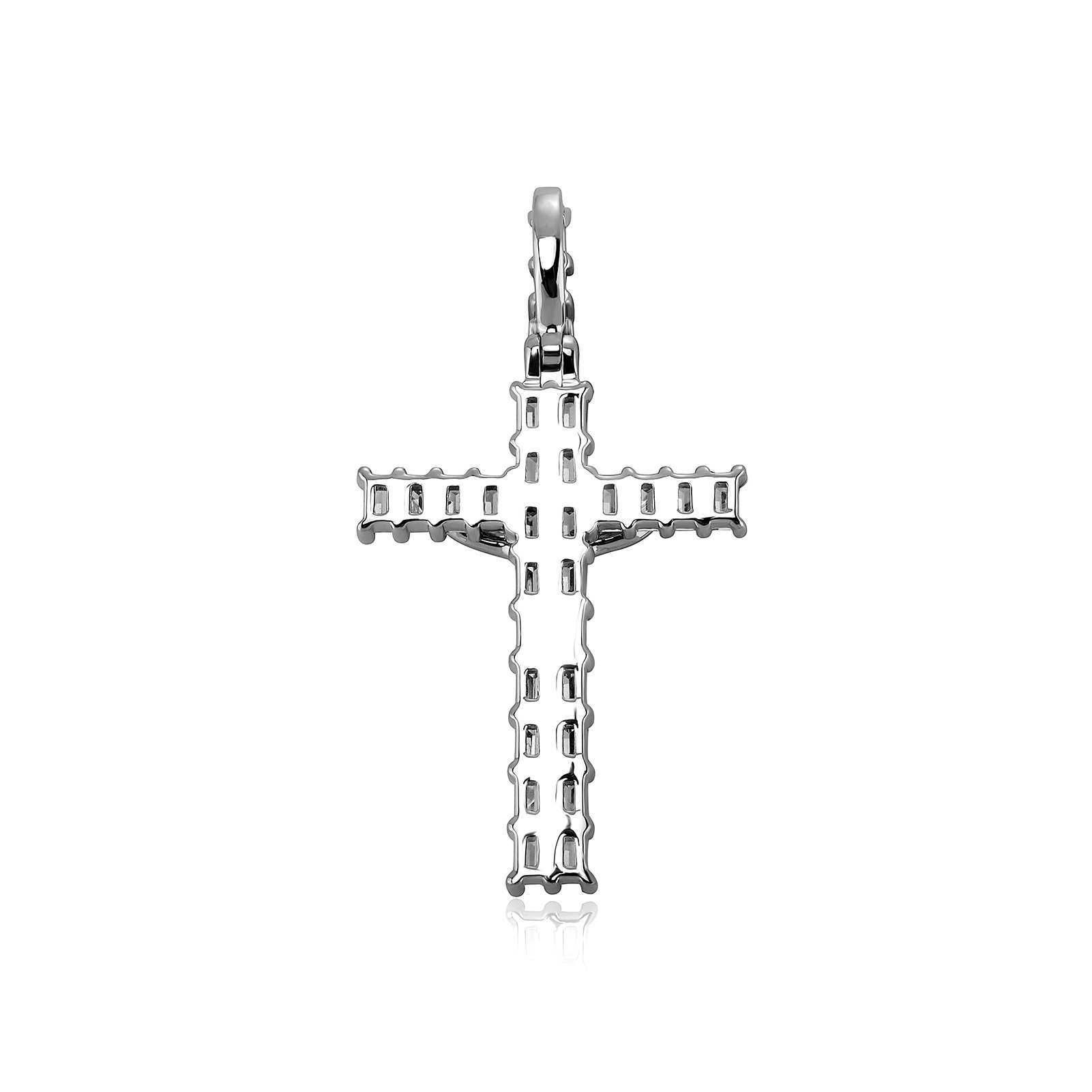 Designer Baguette Cz Stone Large Cross Jesus Pendant Necklace Micro Set Cubic Zircon Real Gold Plated Mens Women's Hip Hop Jewelry Aesthetic Crys
