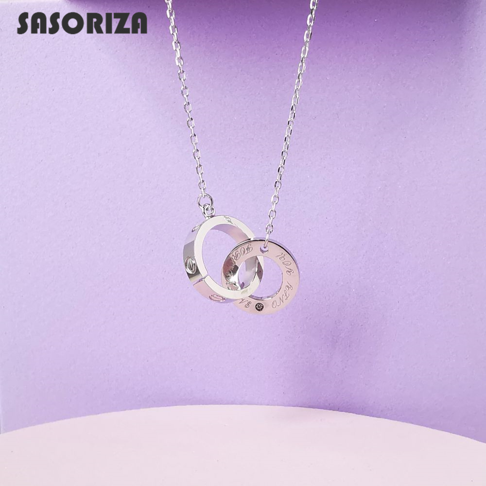 S925 sterling silver necklace for women double ring pendant simple fashion fine jewelry
S925 sterling silver necklace for women double ring pendant simple fashion fine jewelry