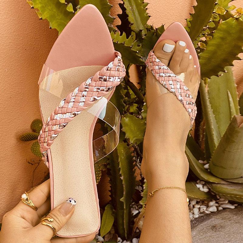 Slippers Women Pointed Toe Weave Cross-Tied Plus Size Female Pumps Low Heels Sexy Ladies Summer Shoes Mixed Color Fashion, Apricot
Slippers Women Pointed Toe Weave Cross-Tied Plus Size Female Pumps Low Heels Sexy Ladies Summer Shoes Mixed Color Fashion, Apricot
