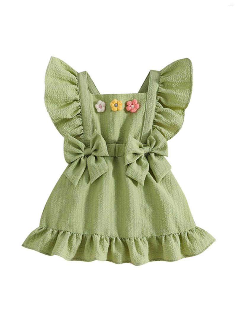 Girl Dresses Infant Baby Girls A Line Princess Dress Solid Color Flower Decor Ruffles Sleeve Bow Summer Sweet Cute, Green
Girl Dresses Infant Baby Girls A Line Princess Dress Solid Color Flower Decor Ruffles Sleeve Bow Summer Sweet Cute, Green
