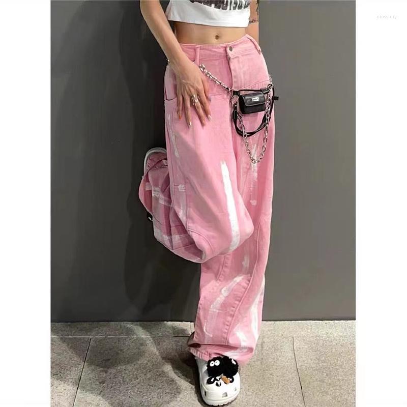 Women' Jeans Pink High Waist Loose Straight Baggy Wide Leg Pants Female Aesthetic Y2k Korean Fashion Tie Dye Denim Trousers Women
Women' Jeans Pink High Waist Loose Straight Baggy Wide Leg Pants Female Aesthetic Y2k Korean Fashion Tie Dye Denim Trousers Women