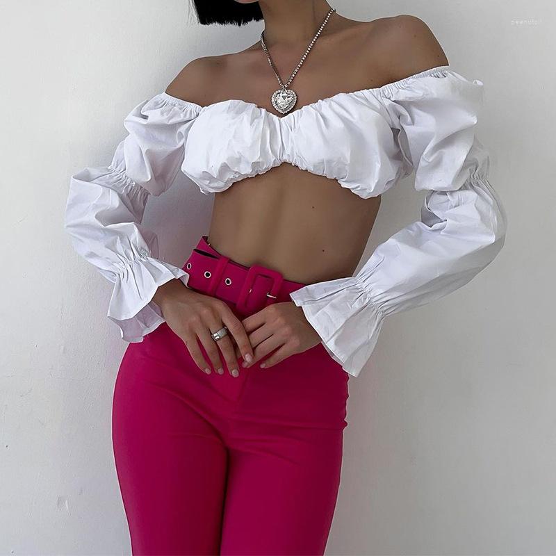 Women' T Shirts Women Shirt Top 2023 Spring Elegant Fashion Solid Color Long Puff Sleeve Off Shoulder Sexy Slim Fit Crop T-shirt, Black
Women' T Shirts Women Shirt Top 2023 Spring Elegant Fashion Solid Color Long Puff Sleeve Off Shoulder Sexy Slim Fit Crop T-shirt, Black