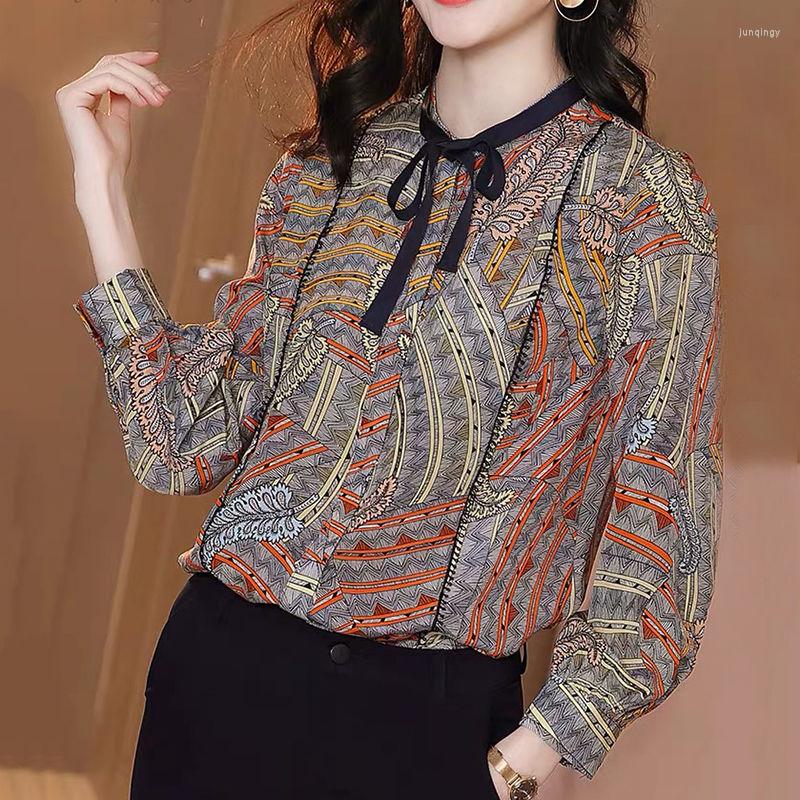 Women' Blouses Female Clothing Printed Commute Patchwork Blouse Spring Autumn Single-breasted Stylish Bandage Bow Bright Line Decoration, Flower color
Women' Blouses Female Clothing Printed Commute Patchwork Blouse Spring Autumn Single-breasted Stylish Bandage Bow Bright Line Decoration, Flower color