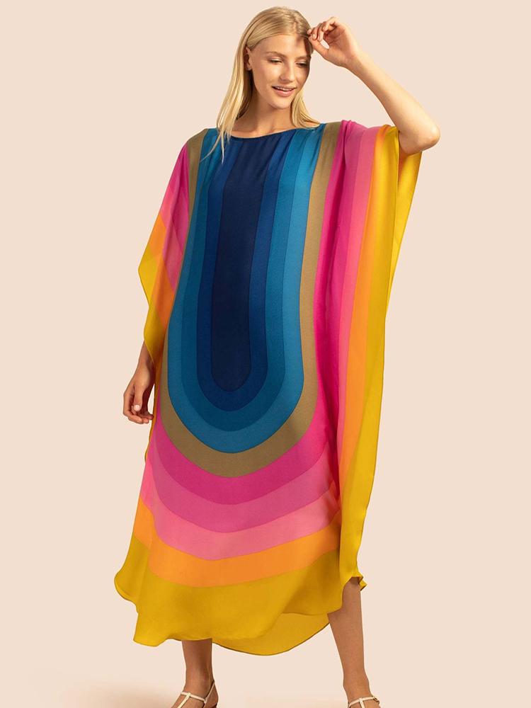 Swimwear New Print Rainbow Boho Style Maix Dress Beach Cover up Tunic Pareos Long Dress Robe De Plage bikini cover up Sarong Women Dress, Multi
Swimwear New Print Rainbow Boho Style Maix Dress Beach Cover up Tunic Pareos Long Dress Robe De Plage bikini cover up Sarong Women Dress, Multi