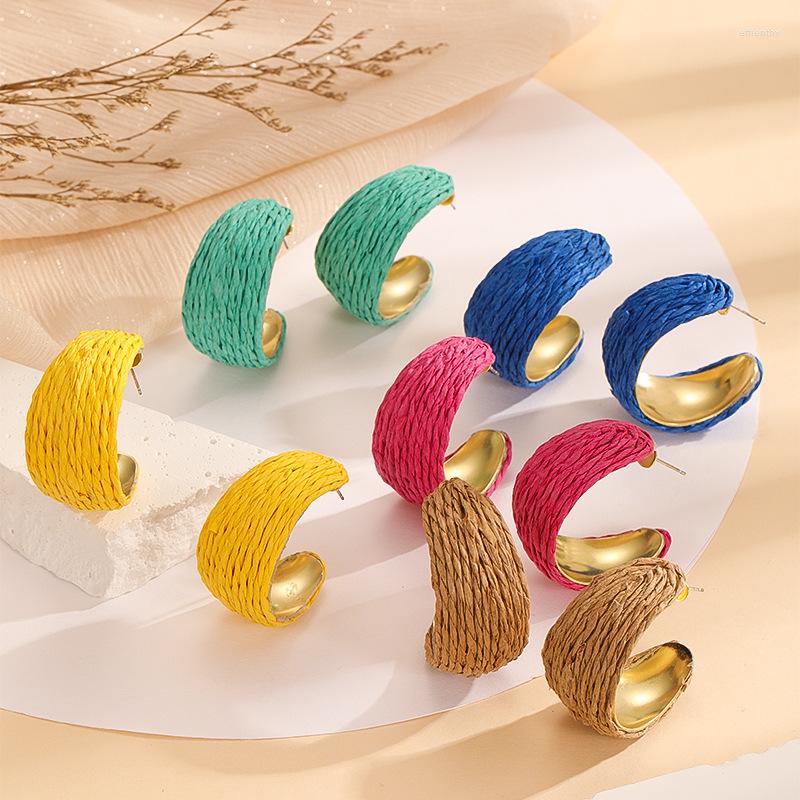 Hoop Earrings Boho Handmade Geometric Woven Rattan Raffia For Women Ethnic Summer Beach Jewelry C-Shaped Earring Friends Gifts Bijoux
Hoop Earrings Boho Handmade Geometric Woven Rattan Raffia For Women Ethnic Summer Beach Jewelry C-Shaped Earring Friends Gifts Bijoux