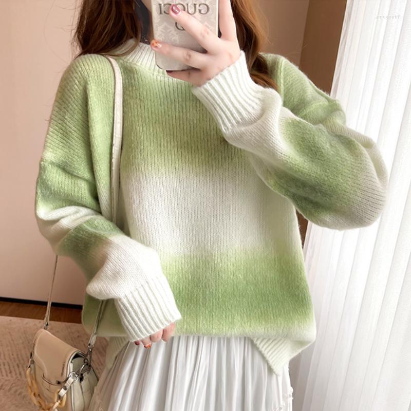 Women's Sweaters Gradient Green Pullover Women KniSweater Winter 2023 Autumn Loose Long Sleeve Cute 0513D
Women's Sweaters Gradient Green Pullover Women KniSweater Winter 2023 Autumn Loose Long Sleeve Cute 0513D