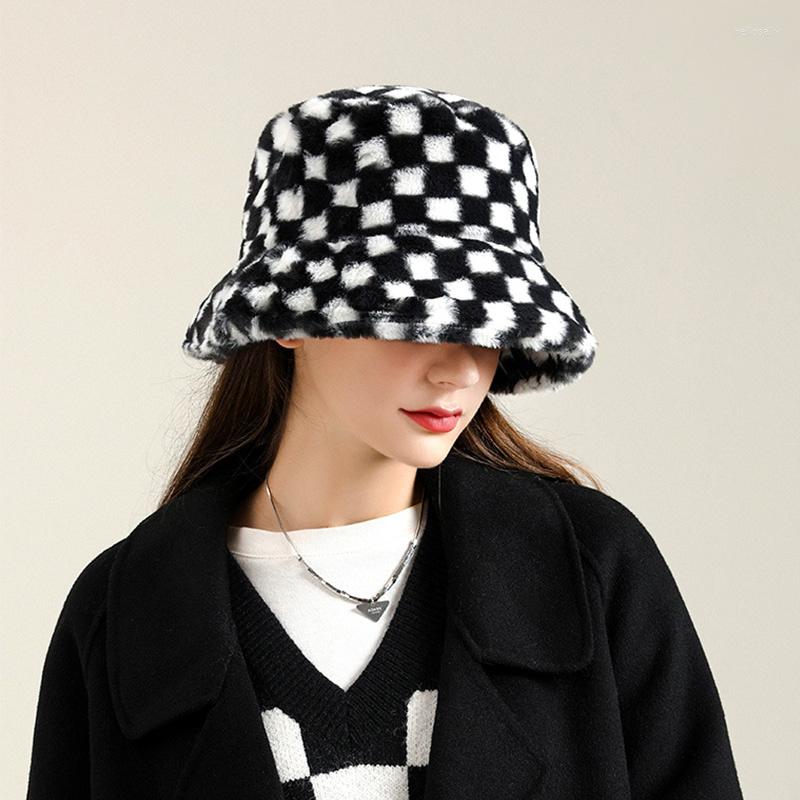 Berets Fashion Fur Bucket Hat Winter Warm Plush Plaid Hats For Women Lady Thicken Bob Panama Outdoor Sun Fisherman Caps, Black
Berets Fashion Fur Bucket Hat Winter Warm Plush Plaid Hats For Women Lady Thicken Bob Panama Outdoor Sun Fisherman Caps, Black