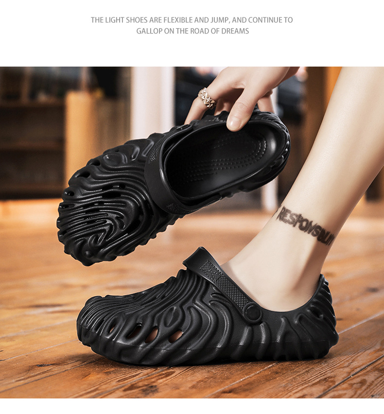 Slippers men's summer platform sandals men's non slip soft soled outdoor beach shoes large size hole shoes HA689-8, Pink 
Slippers men's summer platform sandals men's non slip soft soled outdoor beach shoes large size hole shoes HA689-8, Pink