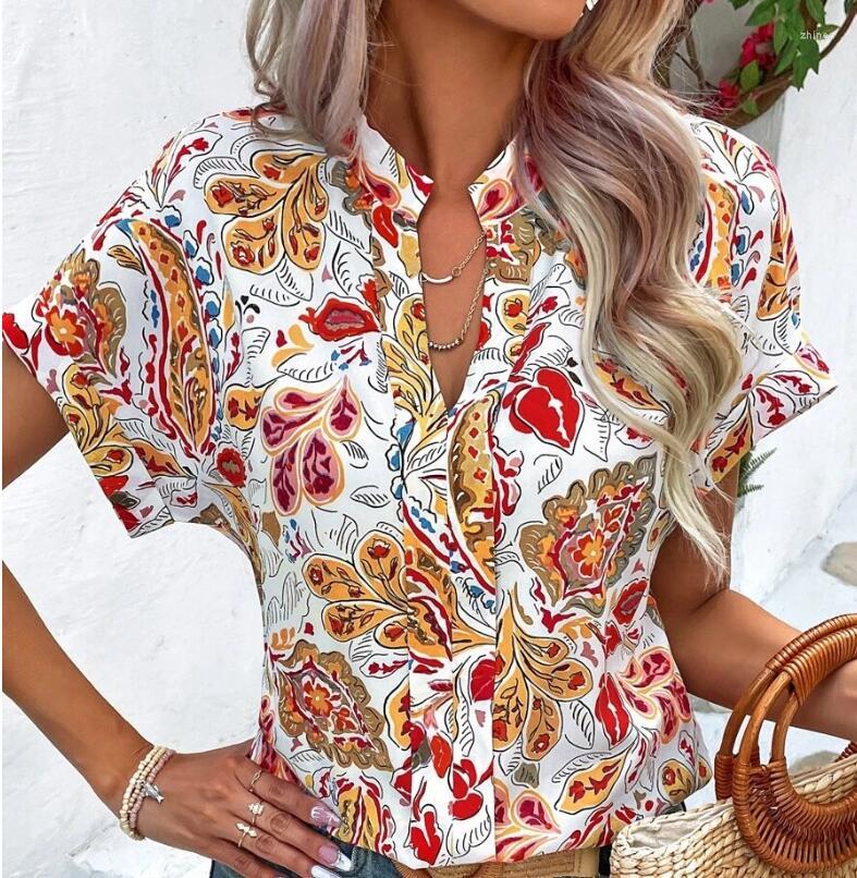 Women's Blouses 2023 Casual Spring Summer Women Shirts Printing Short Sleeve V-neck Elegant Tops, Style3
Women's Blouses 2023 Casual Spring Summer Women Shirts Printing Short Sleeve V-neck Elegant Tops, Style3