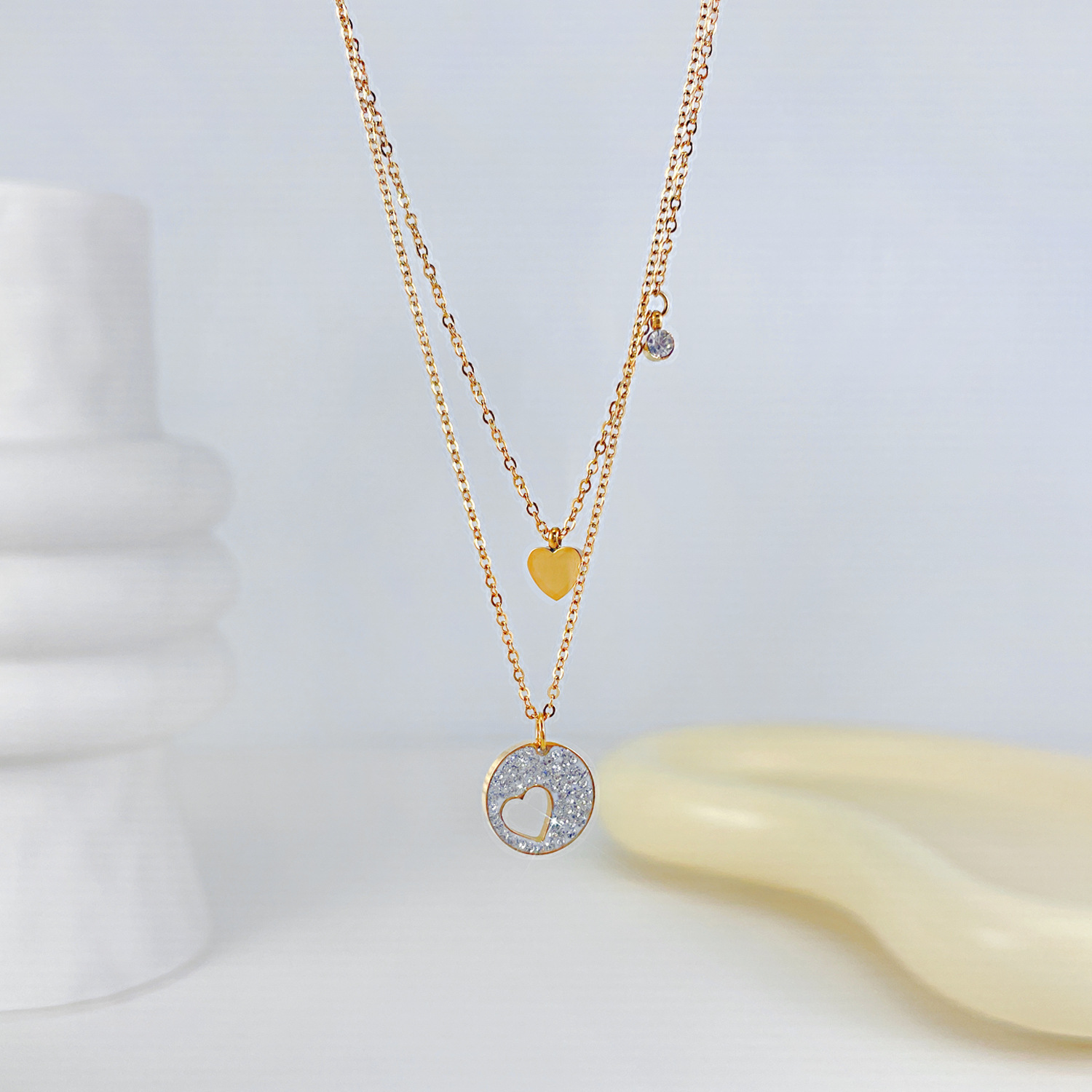 316L Stainless Steel hert Necklace For Women New Trend Stainless Steel Double Layer New Multilayer Choker Chain Fashion Jewelry
316L Stainless Steel hert Necklace For Women New Trend Stainless Steel Double Layer New Multilayer Choker Chain Fashion Jewelry