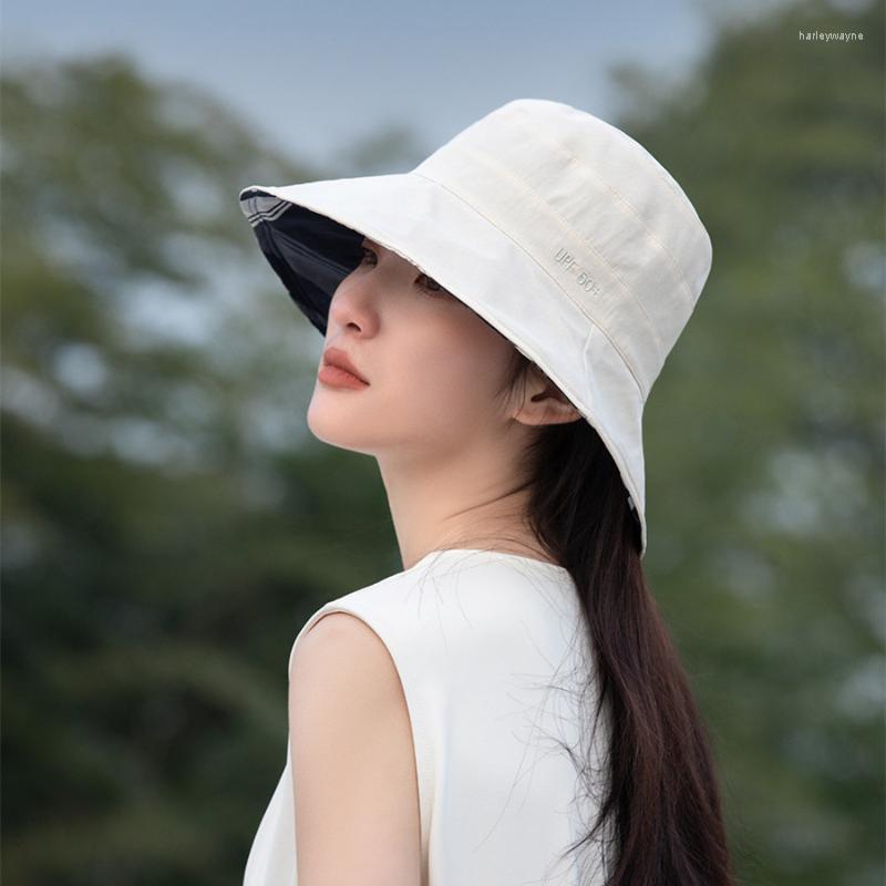 Wide Brim Hats Summer Women Sun Hat Foldable Bucket Headgear Outdoor Sunscreen Both Sides Fisherman Anti-UV Seaside Beach Cap, Black 
Wide Brim Hats Summer Women Sun Hat Foldable Bucket Headgear Outdoor Sunscreen Both Sides Fisherman Anti-UV Seaside Beach Cap, Black