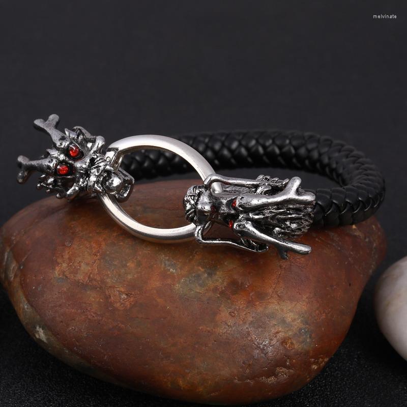 Strand Punk Cuban Chain Men Leather Bracelet Skull Dragon Animal Stainless Steel Silver Plated Bracelets Neutral Hand-woven Jewelry
Strand Punk Cuban Chain Men Leather Bracelet Skull Dragon Animal Stainless Steel Silver Plated Bracelets Neutral Hand-woven Jewelry