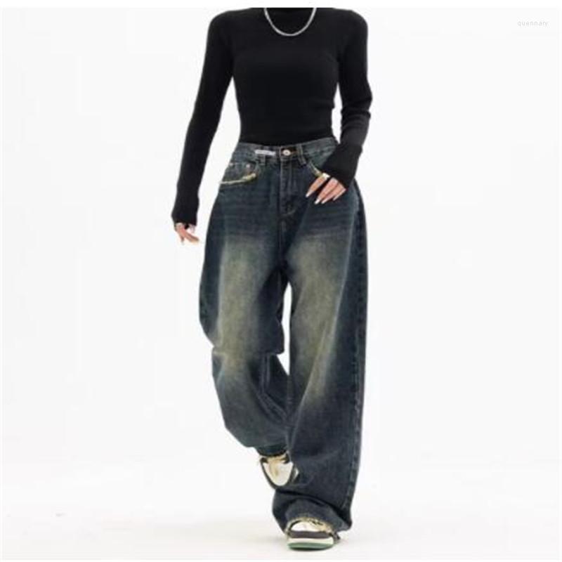 Women' Jeans High Waist Women' Harajuku Vintage BF Style Streetwear All-match Loose Fashion Femme Wide Leg Denim Trousers, Blue-gray
Women' Jeans High Waist Women' Harajuku Vintage BF Style Streetwear All-match Loose Fashion Femme Wide Leg Denim Trousers, Blue-gray