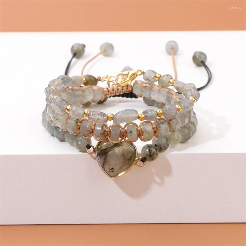 Charm Bracelets Natural Labradorite Stone Bracelet Love Heart For Women Men Reiki Healing Adjustable 3Pcs/Set Bangle
Charm Bracelets Natural Labradorite Stone Bracelet Love Heart For Women Men Reiki Healing Adjustable 3Pcs/Set Bangle
