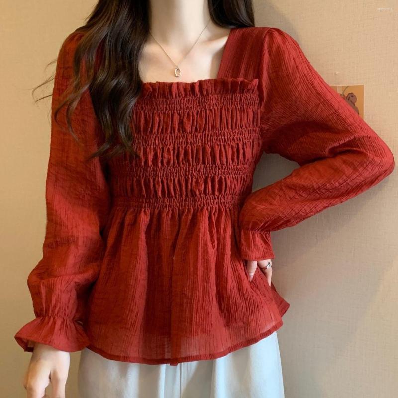 Women's Blouses 2023 Spring Fashion Women Long Sleeve Square Collar Cropped Tops Solid Color Pleated Blouse Ladies Shirt Elastic Corset Top, Black
Women's Blouses 2023 Spring Fashion Women Long Sleeve Square Collar Cropped Tops Solid Color Pleated Blouse Ladies Shirt Elastic Corset Top, Black