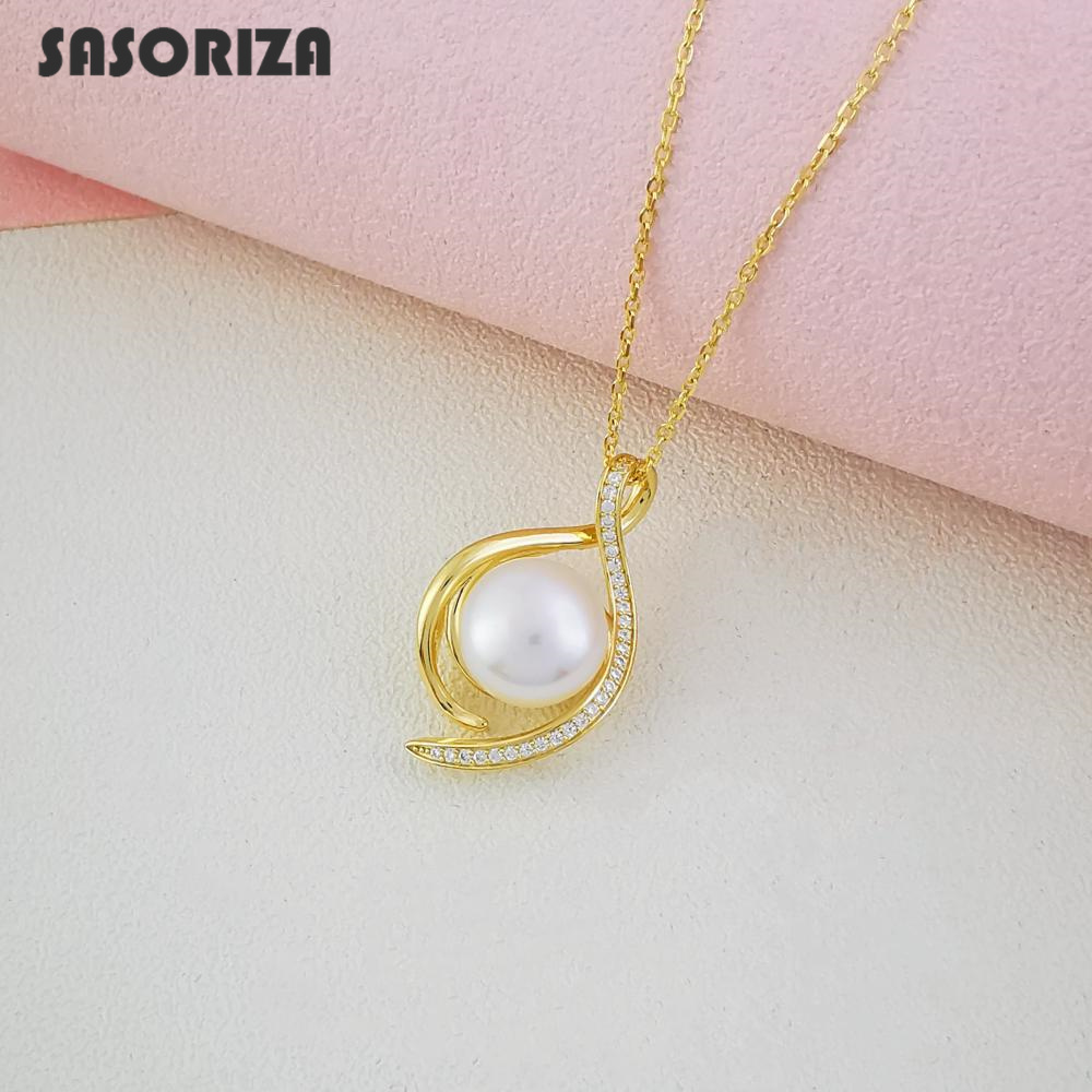 925 Sterling Silver Pearl Necklace for Women Droplet shaped Pendant Silver Necklace Fine Jewelry
925 Sterling Silver Pearl Necklace for Women Droplet shaped Pendant Silver Necklace Fine Jewelry