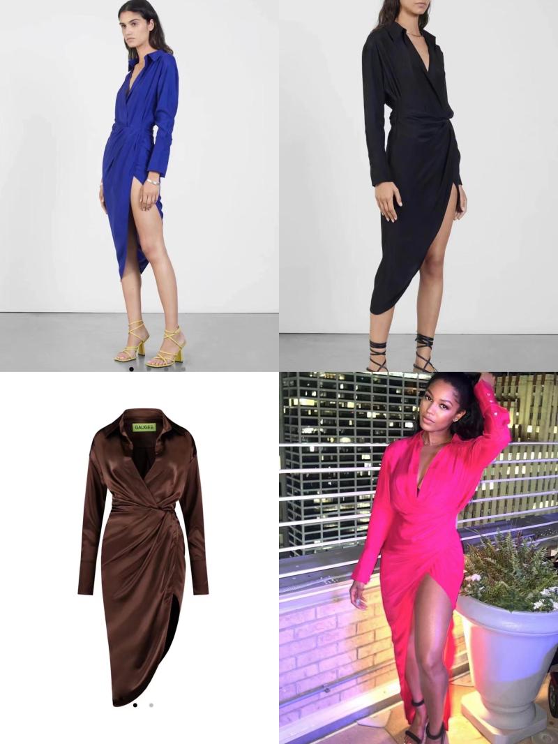 Casual Dresses Silk Women Sexy Midi Dress 2023 Wrapped Waist Pleated Lady High Split, Rayon brown
Casual Dresses Silk Women Sexy Midi Dress 2023 Wrapped Waist Pleated Lady High Split, Rayon brown