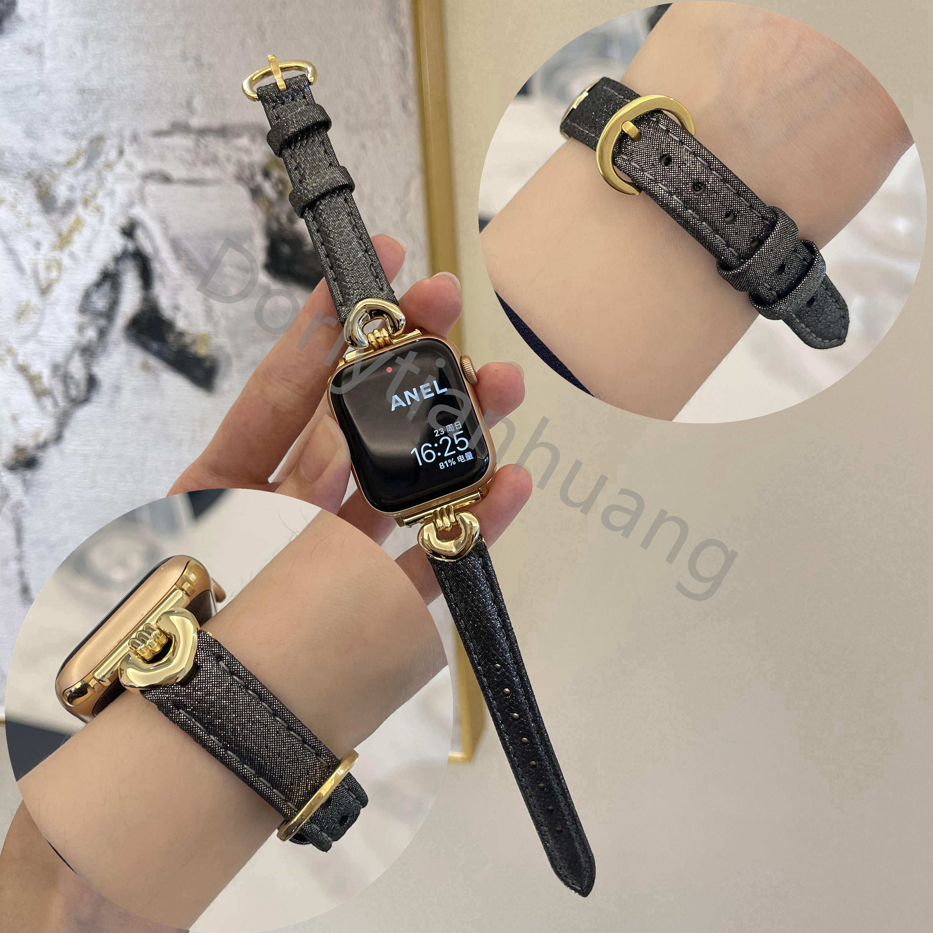 Light Real Leather Slim Strap For Apple Watch Band 38mm 41mm 42mm 40mm 44mm 45 Iwatch 3 4 5 7 8 49mm Bands Gold Buckle Luxury For Girls Ladies Women 
Light Real Leather Slim Strap For Apple Watch Band 38mm 41mm 42mm 40mm 44mm 45 Iwatch 3 4 5 7 8 49mm Bands Gold Buckle Luxury For Girls Ladies Women