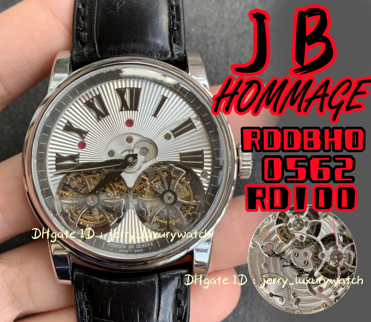 JB HOMMAGE 0562 Double Tourbillon Luxury Men's Watch RD100 Tourbillon Manual Upper Chain Movement 45mm Diameter Sapphire Crystal Glass pro and pro,, Only box.no watch
JB HOMMAGE 0562 Double Tourbillon Luxury Men's Watch RD100 Tourbillon Manual Upper Chain Movement 45mm Diameter Sapphire Crystal Glass pro and pro,, Only box.no watch