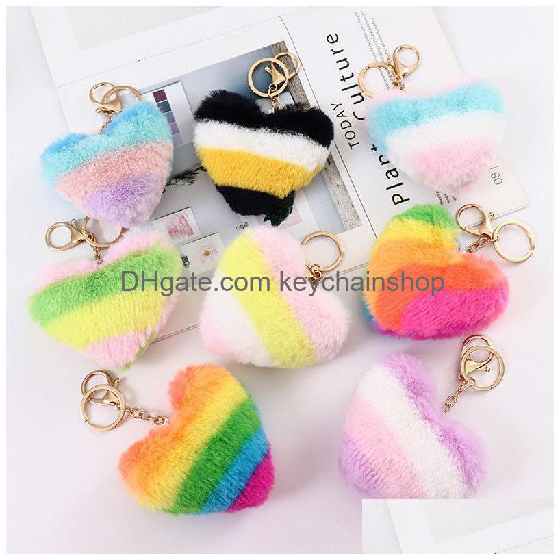 Key Rings Heart Shaped Rainbow Keychain Party Supplies Plush Balls Chains Decorative For Women Bag Keychains Accessories Car Keyring Dhilf
Key Rings Heart Shaped Rainbow Keychain Party Supplies Plush Balls Chains Decorative For Women Bag Keychains Accessories Car Keyring Dhilf
