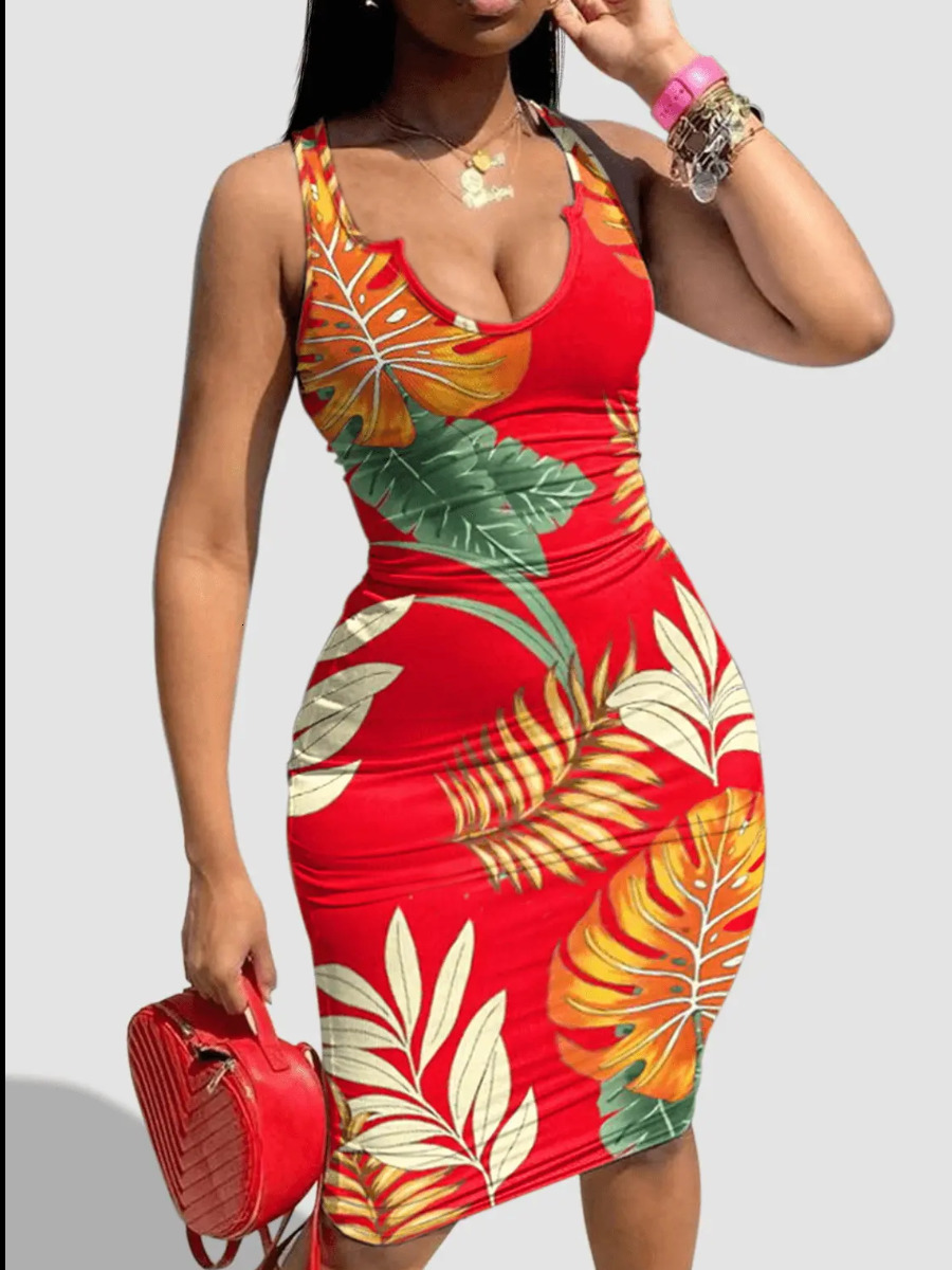 

Plus size Dresses LW Size Floral Print Bodycon Summer Women Sexy Slim Fit Xmas Sundress Lady Party 230512, Black