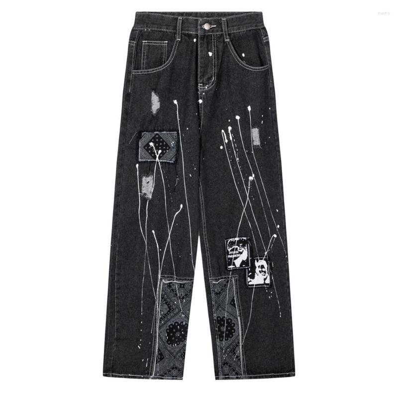 Men's Jeans Men's High Street Painted Hip Hop Pants With Paisley Patchwork Fashion Streetwear Vibe Y2K Denim Trousers Loose Fit, As the picture
Men's Jeans Men's High Street Painted Hip Hop Pants With Paisley Patchwork Fashion Streetwear Vibe Y2K Denim Trousers Loose Fit, As the picture