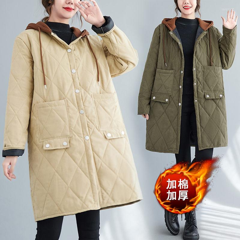 Women's Trench Coats 2023 Autumn And Winter Padded Coat Large Size Thickened Hooded Quilted Argyle Jacket Loose Medium Long Cotton Clothes, Black
Women's Trench Coats 2023 Autumn And Winter Padded Coat Large Size Thickened Hooded Quilted Argyle Jacket Loose Medium Long Cotton Clothes, Black