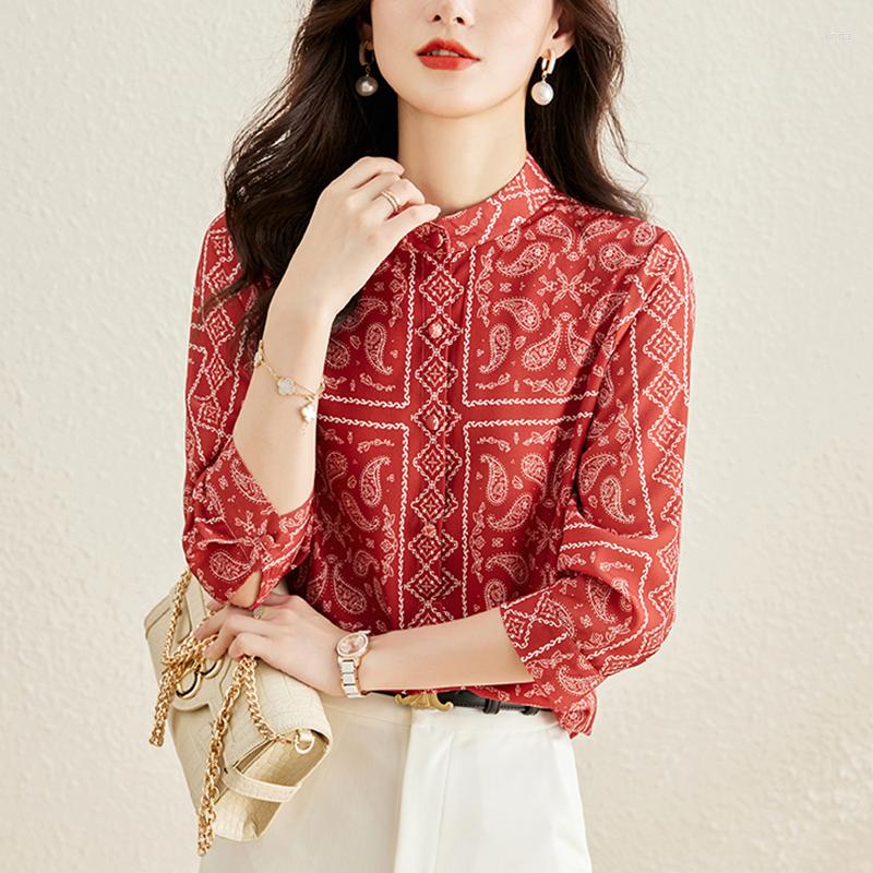 Women' Blouses Fashion Luxury Ladies Chiffon Shirt France Style Woman Printing Blouse Spring Summer Half Sleeve Tops Blusa Mujer, Red
Women' Blouses Fashion Luxury Ladies Chiffon Shirt France Style Woman Printing Blouse Spring Summer Half Sleeve Tops Blusa Mujer, Red