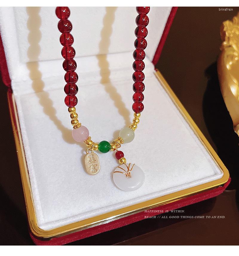 Pendant Necklaces European And American Style Retro Round Buckle Fashion Trend Red Bead Necklace Bracelet Female
Pendant Necklaces European And American Style Retro Round Buckle Fashion Trend Red Bead Necklace Bracelet Female
