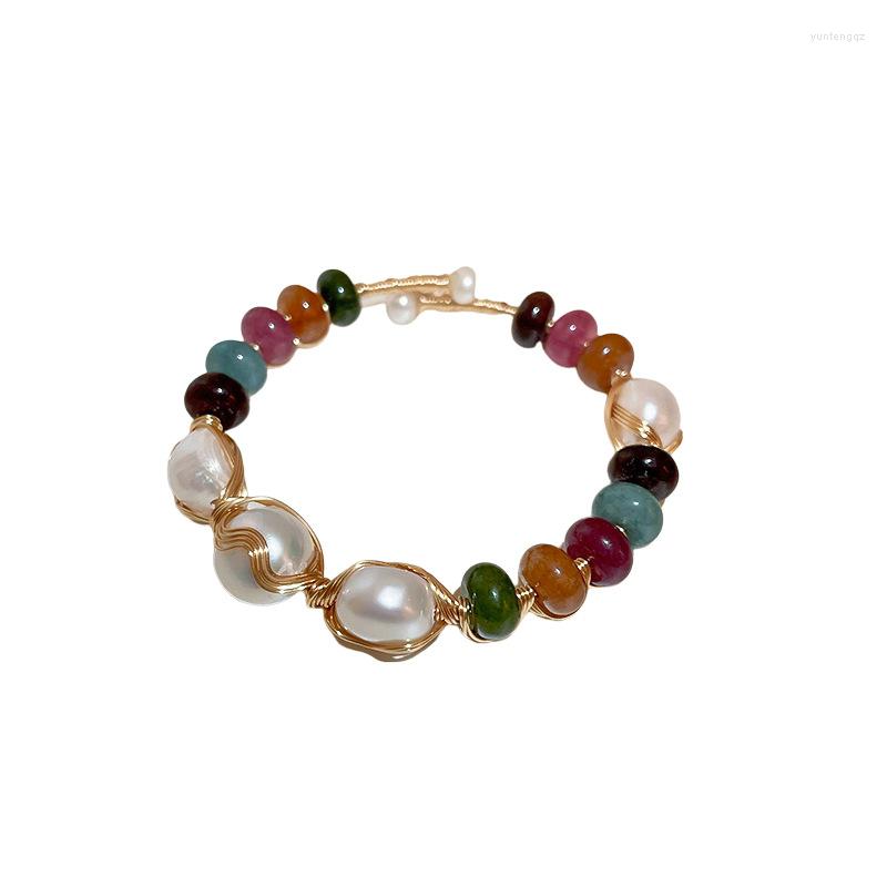 Charm Bracelets Colorful Bracelet Baroque Freshwater Pearl Open Alloy Geometric Ladies Party Accessories Gift
Charm Bracelets Colorful Bracelet Baroque Freshwater Pearl Open Alloy Geometric Ladies Party Accessories Gift