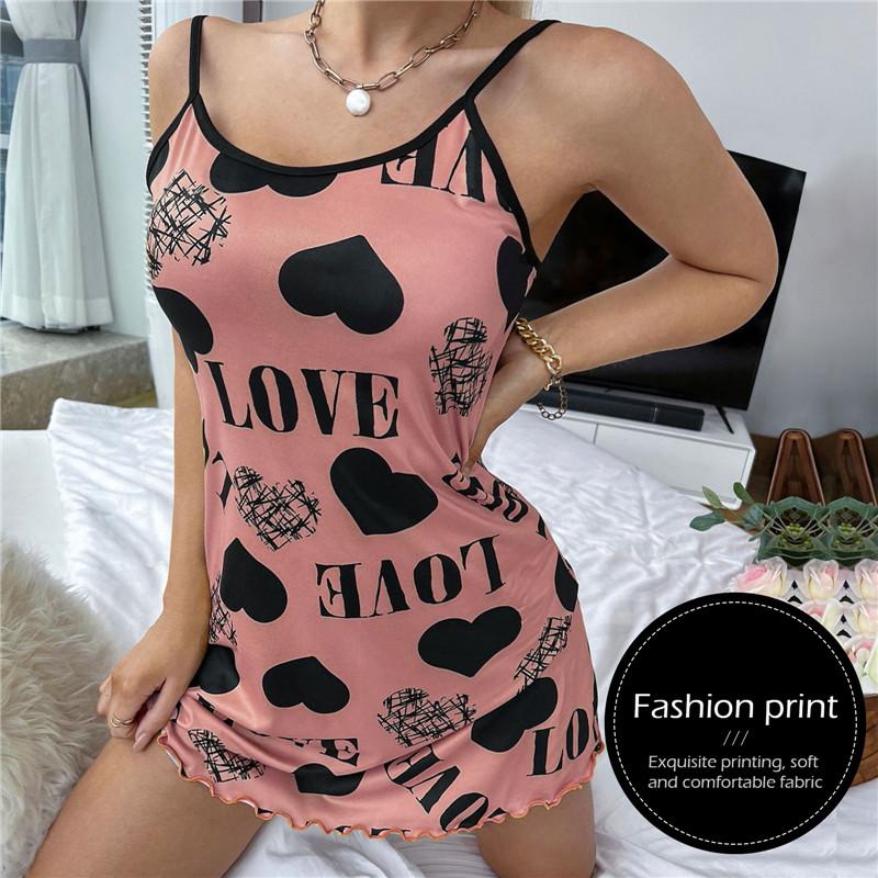 Swimwear New Sexy Love Heart Print Pajamas Women's Sleepwear Pyjama Top Pajamas for Women Cute Nightgown Dress Comfy Suspender Nightdress, Purple2
Swimwear New Sexy Love Heart Print Pajamas Women's Sleepwear Pyjama Top Pajamas for Women Cute Nightgown Dress Comfy Suspender Nightdress, Purple2