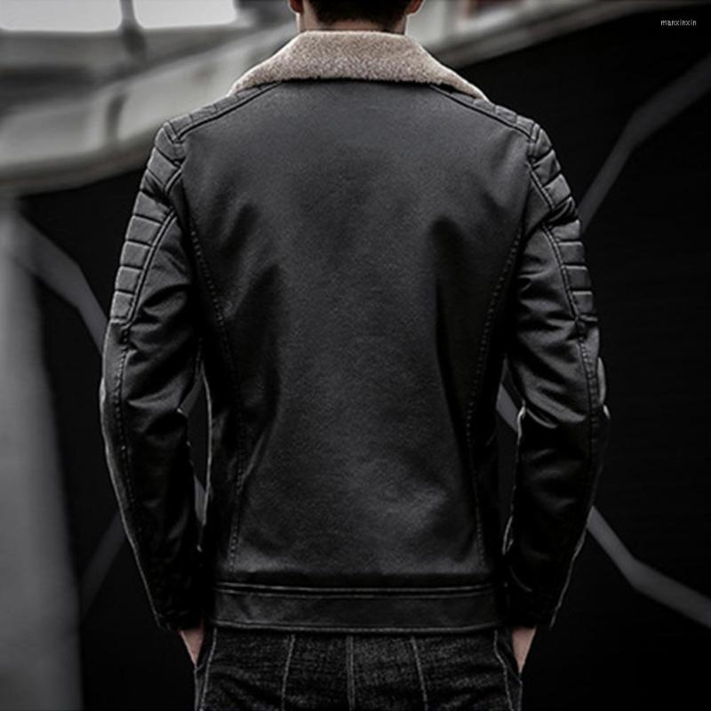 Men's Jackets Trendy Men Jacket Long Sleeves Male Coat Thicken Zipper, Black