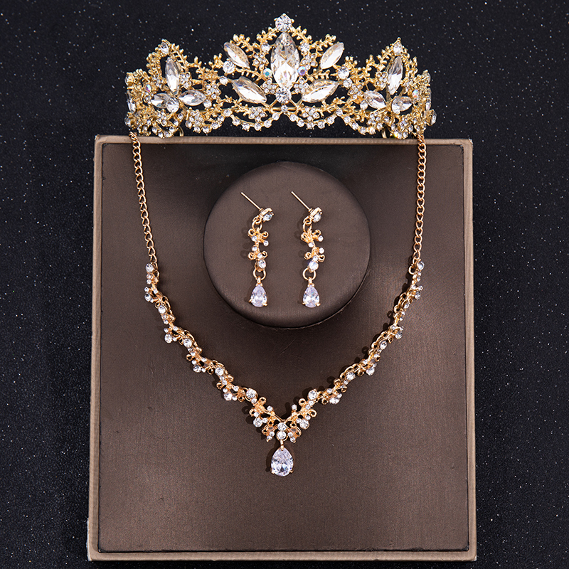 Golden Leaf Bride Crown Three Piece Set Pink Rhinestone Crown Necklace Set Banquet Party Ladies Crown Earrings Necklace Set
Golden Leaf Bride Crown Three Piece Set Pink Rhinestone Crown Necklace Set Banquet Party Ladies Crown Earrings Necklace Set