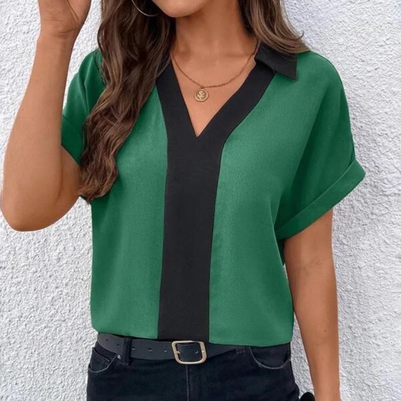Women's Blouses Trendy Lady Top Turn-down Collar Commute Breathable Streetwear Summer Shirt, Rose red
Women's Blouses Trendy Lady Top Turn-down Collar Commute Breathable Streetwear Summer Shirt, Rose red