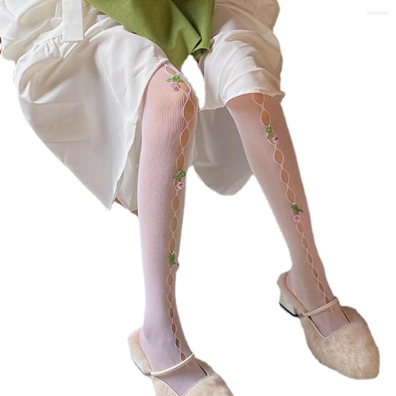 Women Socks Special-Interest Design Colorful Cherry Crystal Decoration Hand-Stitched Mesh Pure Desire Wind Outside Wear, White
Women Socks Special-Interest Design Colorful Cherry Crystal Decoration Hand-Stitched Mesh Pure Desire Wind Outside Wear, White