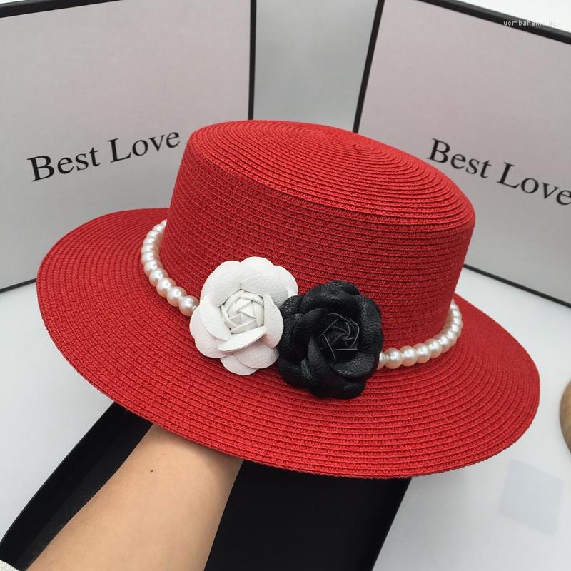 Wide Brim Hats Spring And Summer Red Straw Hat For Women Little Gift Sunhats Sunscreen Pearl FlowerWide, Picture shown
Wide Brim Hats Spring And Summer Red Straw Hat For Women Little Gift Sunhats Sunscreen Pearl FlowerWide, Picture shown