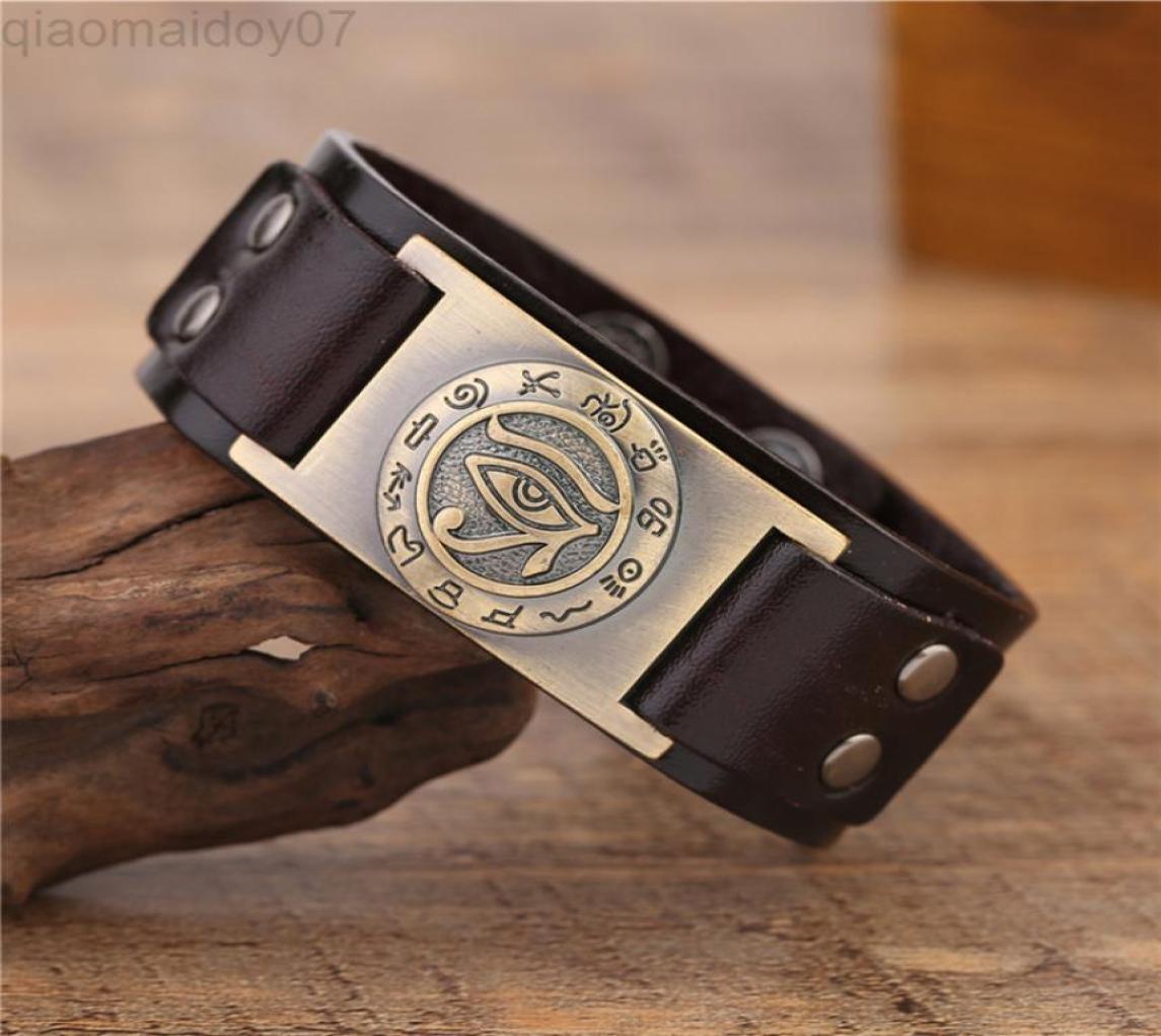 Skyrim Religious Egyptian Eye Of Ra Horus Cuff Wristband Punk Man Leather Bracelets Eye Of Horus Sigil Wicca Jewelry L2208128935588
Skyrim Religious Egyptian Eye Of Ra Horus Cuff Wristband Punk Man Leather Bracelets Eye Of Horus Sigil Wicca Jewelry L2208128935588