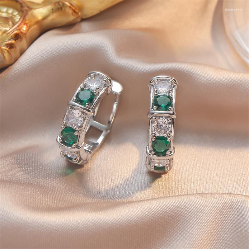 Hoop Earrings High Quality Green CZ For Women Shiny Silver Plated Round Cubic Zircon Stylish Female Accessories Trendy Jewelry
Hoop Earrings High Quality Green CZ For Women Shiny Silver Plated Round Cubic Zircon Stylish Female Accessories Trendy Jewelry