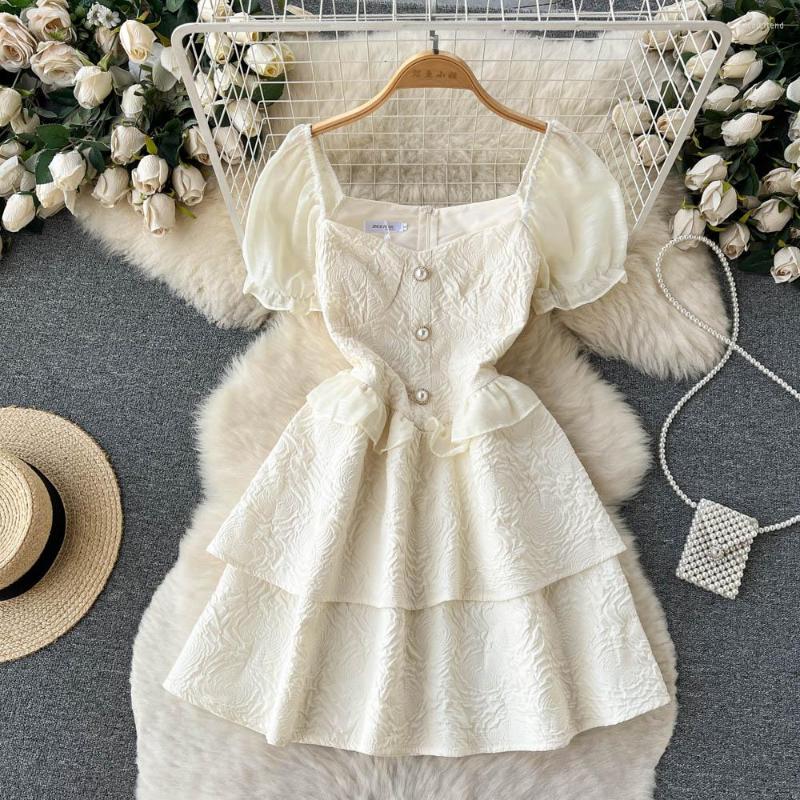 Party Dresses Fashion Pure Square Neck A-line Short Dress Women' Ruffle Sleeve Princess Elegant Clothes Vestido Feminino J559, Beige
Party Dresses Fashion Pure Square Neck A-line Short Dress Women' Ruffle Sleeve Princess Elegant Clothes Vestido Feminino J559, Beige