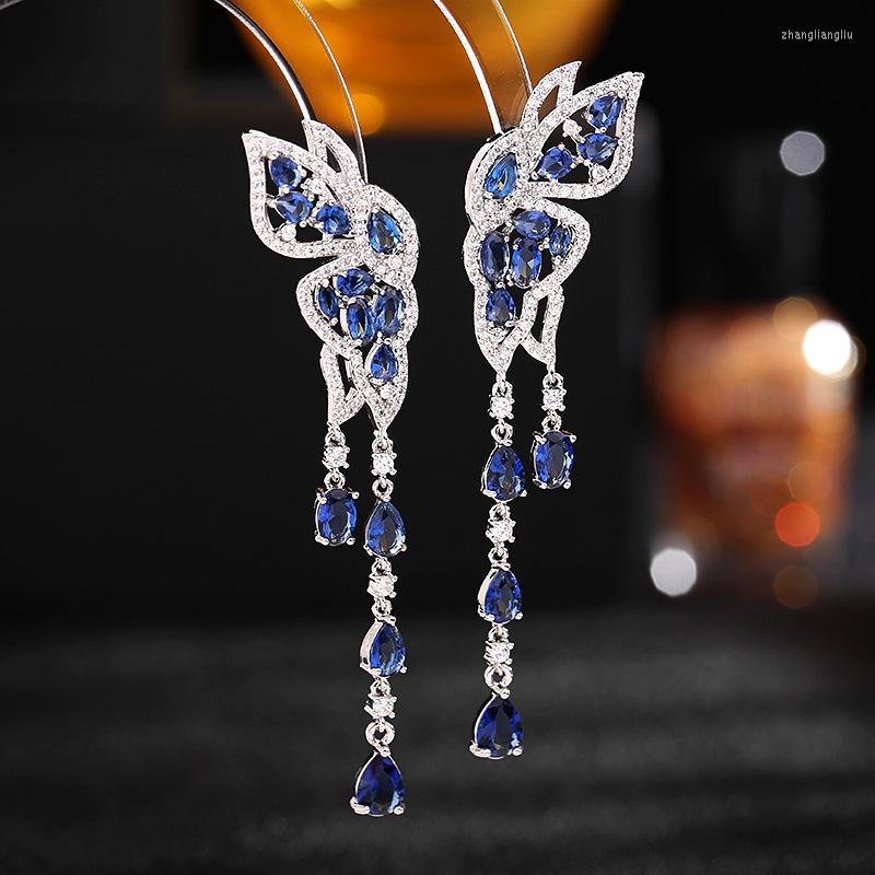 Dangle Earrings Bohemian Style S925 Silver Needle Color Cz Together Long Butterfly Water Drop Tassel Wedding Jewelry
Dangle Earrings Bohemian Style S925 Silver Needle Color Cz Together Long Butterfly Water Drop Tassel Wedding Jewelry