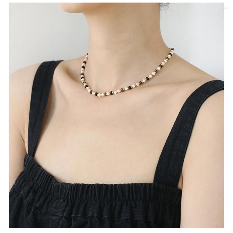 Pendant Necklaces Black Gem Beads For Women With S.Steel Golden Bead Chokers Chain Handmade Necklace Yoga Jewelry
Pendant Necklaces Black Gem Beads For Women With S.Steel Golden Bead Chokers Chain Handmade Necklace Yoga Jewelry