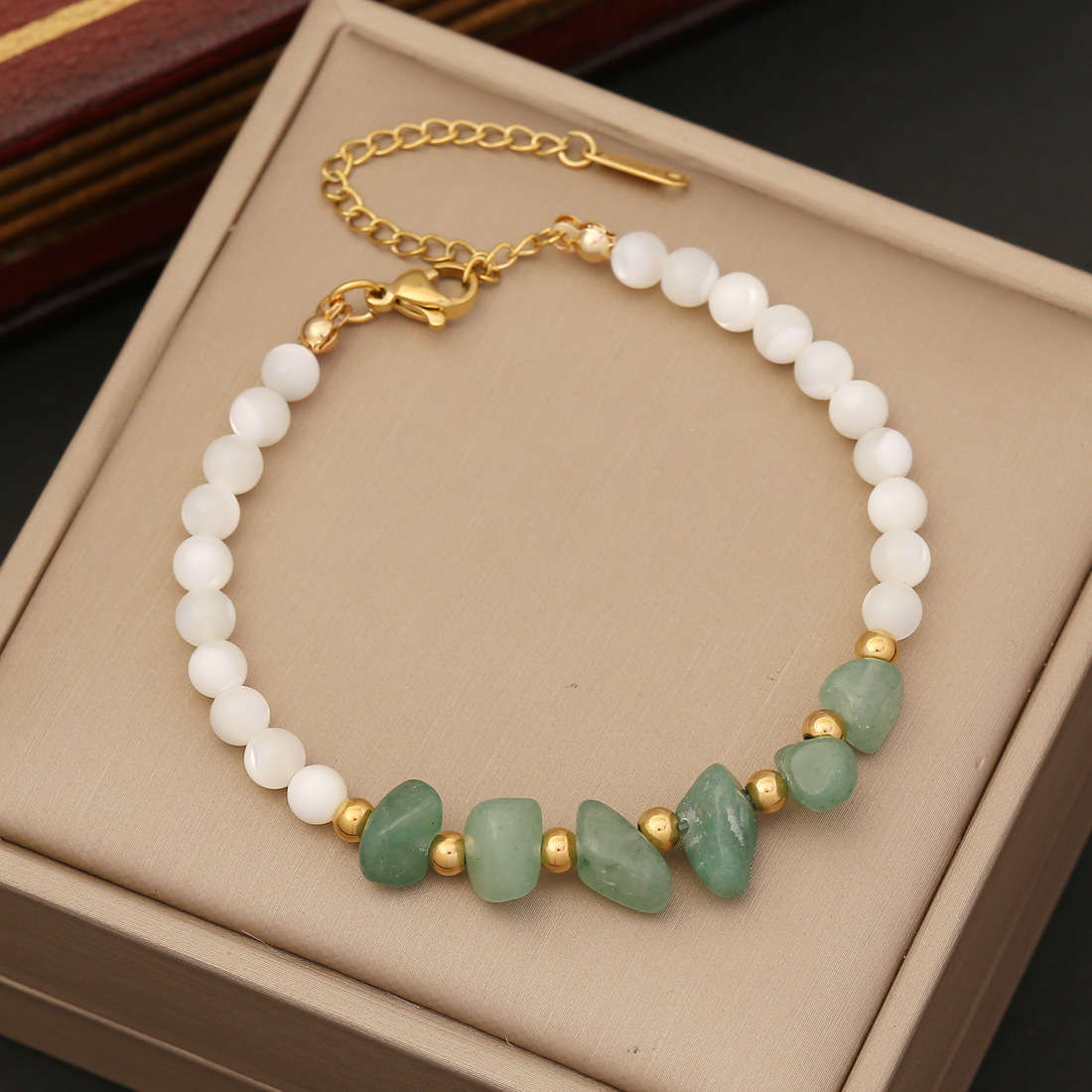 Elegant Design Shell Beads Natural Stone Strands Bracelets Amethyst Tiger Stone Jewelry